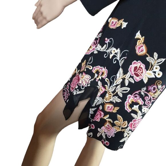 JM COLLECTION DRESS Lushly Embroidered Boho Mini Tunic Oversized‎ - Picture 10 of 13